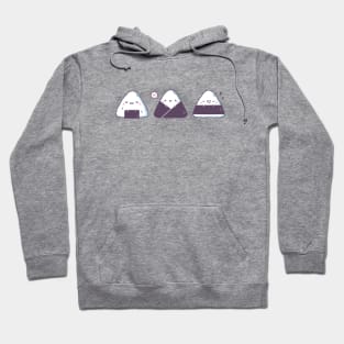 Kawaii Onigiri Japanese Rice Balls Trio Hoodie